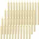 Baquler 48 Pcs 6.5 Inch Ivory Flameless Taper Candles LED Candle Sticks Battery Operated Flickering LED Candlestick Window Plastic Candle for Wedding Halloween Christmas Decor(No Battery)