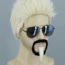 Topcosplay Celebrity Chef Wig and Goatee Men Wigs Blonde Funny Male Hair for Halloween Party Costume