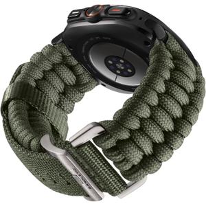 Bandletic Rugged Paracord Compatible with Samsung Galaxy Ultra Watch 47mm Band 2025 2024 for Men, Handmade Woven Braided Tactical Military Survival Nylon Strap, Large, Titanium Buckle-Army Green
