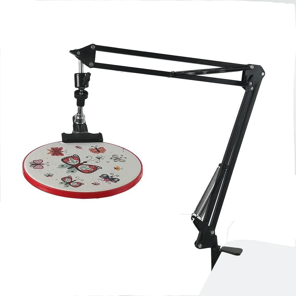 Hand Embroidery Hoop Holder Adjust Embroidery Hoop Stand Metal Embroidery Lap Stand Folding Hand Embroidery Stand Lap Cross Stitch Stand Hands, Suitable for Embroidery Hoops