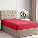 Twin Size Fitted Bed Sheet - Pack of 2 Single Fitted Bottom Sheet Only - Fits Mattress Up to 16" Deep Pockets - Extra Soft, Breathable & Cooling - Hotel Quality, Fade, Shrink & Wrinkle Free - Red