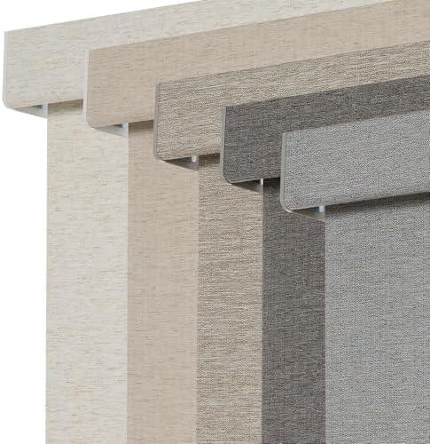 Persilux Blackout Roller Shades for Window Blinds,Cordless,Linen Fabric,Thermal Insulated Fabric UV Protection Shades for Home,Office,Bedroom,Door,Blackout-Grey,47" W X 72" H