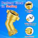 45 Degree Hose Elbow, 3/4'' GHT Garden Hose Elbow, Brass Water Hose Elbow for RV, Water Hose Connectors with Male to Female Port, 45 Degree Hose Elbow, for Garden Hoses,RV,Camper,Water Nozzles, etc