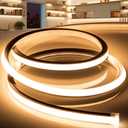 LED Strip Lights Warm White 3000K,16.4ft 110-120V Neon Rope Lights,Flexible Silicone Outdoor Waterproof Neon Strip Lights for Bedroom,Mirror,Kitchen Cabinet, Living Room,Halloween Decor