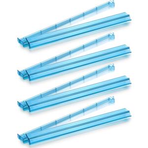 Mahjong Racks with Pushers,Blue Acrylic American Majiang Tile Racks,Imports Modern Mahjong Racks with Built-in Pushers- Set of 4