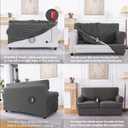 molasofa T Cushion Loveseat Slipcover with 2 Individual T Cushion Shape Seat Covers for Home Dcor, 3 Pieces Stretchable, Washable, Non-Pilling, Non-Slip Loveseat Covers (Loveseat,Dark Gray)