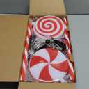 Christmas Lollipop Pathway Lights Outdoor, 27.5 Inch Peppermint Pathway Lights, Set of 6 Outdoor Christmas Decorations with 5 Modes and Music for Holiday Patio Yard Garden(Red)