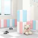3D Anti-Collision Wall Padding for Kids, Peel and Stick Upholstered Wall Panels, Queen Headboard, Playroom Decorative Protection Wall Stickers, Pack of 2 Panels Sized 23.6 X 11.8 (White)