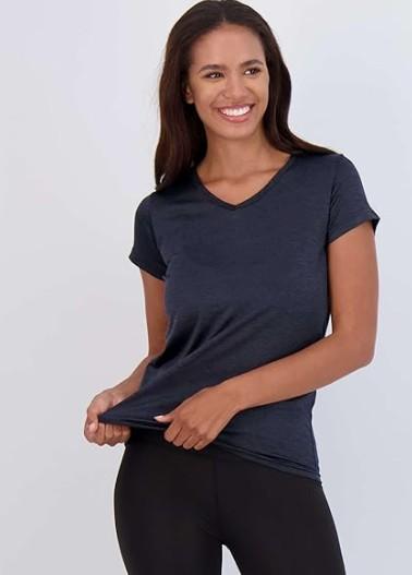 V Neck Workout Tops for Women UPF 50+ Breathable Loose Fit Short Sleeve Tee Shirt Yoga Gym Basic T Shirts, 3XL