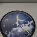 OCEST 12 Inch Night Light Wall Clock for Bedroom, Silent Battery-Operated Wall Clock Glow in The Dark for Living Room/Kitchen, Large Digital Display Kids Birthday Present-Moon