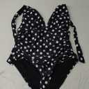AI'MAGE Women's One Piece Swimsuit Tummy Control Halter Ruched Bathing Suits (Large, Polka Dots)