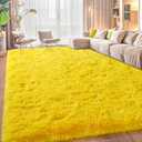 Area Rugs for Living Room, Soft Shaggy Carpets for Living Room, Fuzzy Rugs for Kids' Room, Perfect Decor for Modern Home Yellow 9x12 Feet