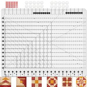 17-3/4 "x 22" Slotted Quilting Ruler, Life Time Support Sewing Rulers, Particularly Precise & Not Easy to Break Acrylic, Non-Slip Quilting Suplies for Fabric Strip and Patchwork