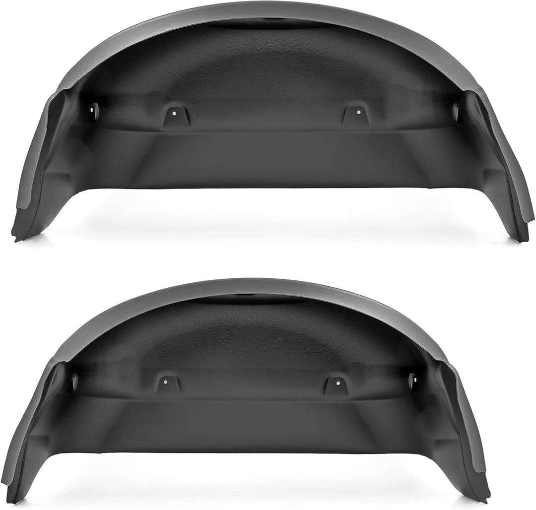 Rough Country Rear Wheel Well Liners for Ford F-250/F-350 Super Duty (2017-2026) - Heavy-Duty Black HDPE Fender Guards for Mud & Debris, Made in USA