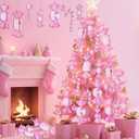 Lanpn 30 Pcs 4.5" Candy Cane Christmas Decorations, Peppermint Candies Xmas Tree Ornaments, Mini Pink White Lollipop Candy Canes, Plastic Crutch Pendant Hanging Decor Candyland Holiday Indoor Outdoor