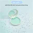 Retainer Holder with Mirror & Lanyard, Compact Night Guard Case with Vent Holes, Partial Denture Container for Purse, Portable Aligner Box Compatible with Invisalign (Black Purple)