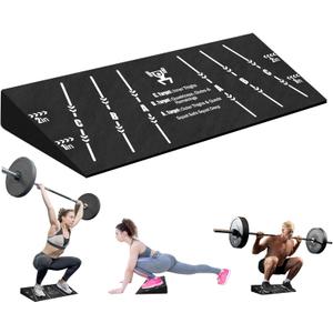 Squat Wedge Block One Piece: Heel Elevated Slant Board for Squats Weightliting Home Gym Squat Wedge (1Pc: Large)