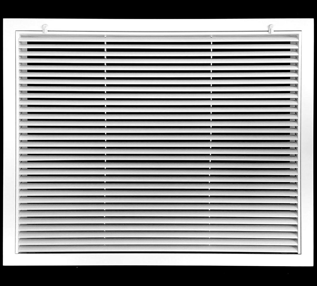 HVAC Premium 20" X 18" Aluminum Return Filter Grille for 1" Filter - Easy Airflow - Linear Bar Grilles [Outer Dimensions: 22.5"w X 20.5"h]