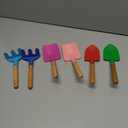 Kids Gardening Tool Set, 6PCS Gardening Tools for Kids Metal with Sturdy Wooden Handle Safe Gardening Tools 8" Children Beach Sandbox Toy