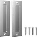 Orgerphy Stainless 7 Barn Door Handle Finger Pull Set (2 Pack)| Heavy Duty Modern Simple Invisible Handle for Gates Garages Sheds Barn Door, Pocket Door | with Flat Bottom Easy to Install (2 Pack)
