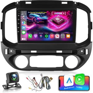 4G+64G 8 Core Android Car Stereo for Chevrolet Colorado/GMC Cayon 2015-2019 - 9 Inch IPS Touchscreen Radio with Wireless Carplay & Android Auto, 5G WiFi/DSP/GPS/SWC +AHD Rear View Camera