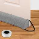 Under Door Draft Stopper,36 inches Triangle Door Draft Blocker with Hanging Loops,Under Door Wind Soundproof Insect Light Blocker, Weather Guard Stripping for Air Seal Insulation (Gray, 36 in)
