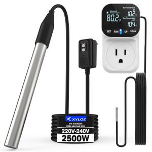 240V 2500W Portable Hot Tub heater, Immersion Water Heater with Thermostat & GFCI, Fully Submersible Bathtub Heater for Hot Tub, Bathtub, Sink, Washbasin, Swimming Pool, Water Storage Tank