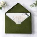 PONATIA 50 PCS/Pack A7 Envelopes, 5.25 x 7.25'' Olive Green 5x7 Envelopes for Weddings Invitation Cards, Christmas Gift Cards, Acrylic Invitations, Photos and Any 5x7" Inserts