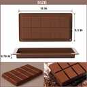 Silicone Chocolate Candy Bar Molds, Rectangle Wax Melt Molds for Lover Mothers Fathers Day DIY Chocolate Gift (1 Cell 10 Section)