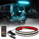 XRIDONSEN 40 Inch RGBW Rear Window Lift Gate Dome Light Strip Back Glass Tailgate Hatch Trunk Cargo Camping Light RF Wireless Remote Compatible with Jeep Wrangler JL JK YJ TJ JKU JLU 2/4-Door SUV