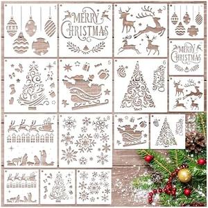 Pack of 2, Christmas Stencils for Crafts Reusable Christmas Holiday Window Snow Stencil for Painting on Wood Glass Wall Furniture DIY Ornament Door Hanger Sign (crafts16) Pack of 2, Christmas Stencils for Crafts Reusable Christmas Holiday Window Snow Stencil for Painting on Wood Glass Wall Furniture DIY Ornament Door Hanger Sign (crafts16)