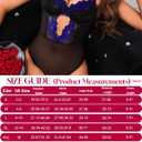 Women Lingerie Set Naughty Lace Bodysuit High Waisted Underwire Lingerie Babydoll With Garter Belt and Stockings (Small, Blue Floral Lace)