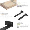 HITOMEN Heavy Duty Floating Shelf Brackets, 10-Inch (1/5'' Thick) Hidden Shelves Hardware, Iron L Brackets, Rustic Industrial Black Metal Wall Shelving Supports, 6 Pack