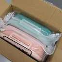 2 Pack Stainless Steel Lunch Container 28oz with Cutlery, 2 Compartment Bento Box, Leakproof Food Storage Container for Adults Family Office Work Picnics Travel, Green and Pink