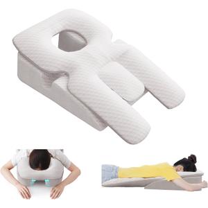 Johnear Face Down Pillow for Sleeping, Sleeping Pillow for Stomach Sleeper,Face Down Pillow After Eye Surgery,Home Massage Pillow,Eye Vitrectomy Recovery Equipment Prone Pillow for Face Support (White) Johnear Face Down Pillow for Sleeping, Sleeping Pillow for Stomach Sleeper,Face Down Pillow After Eye Surgery,Home Massage Pillow,Eye Vitrectomy Recovery Equipment Prone Pillow for Face Support (White)