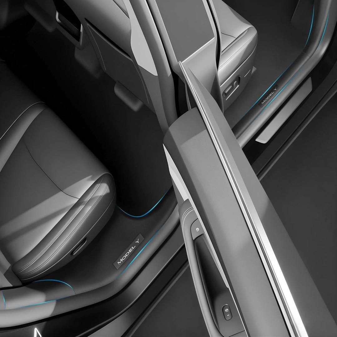 10Pcs for Tesla Model Y Juniper(2025-2026) Matte Black Door Sill Protector with Bumper Guard [Anti-Kick & Keep Clean] Door Sill Guard Cover for Tesla Model Y Juniper Accessories 2025 2026