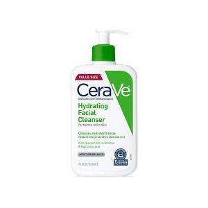 CeraVe Hydrating Facial Cleanser, Moisturizing Face Wash For Dry Skin, Hyaluronic Acid + Ceramides + Glycerin, Hydrating Cleanser For Normal To Dry Skin, National Eczema Association Certified