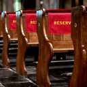 Tudomro Reserved Signs for Pews Chairs Flannel Reserved Pew Cloths Seating Signs Placeholder for Church Wedding Seats Decoration(Red, Gold,8 Pieces)