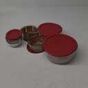 Anchor Hocking 12 Piece Glass Storage Containers with Lids (6 Glass Food Storage Containers & 6 Red SnugFit Lids)