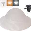 Glass Lamp Shade Replacement for Torchiere Floor Lamps, Lamp Shade for Floor Lamp Suitable for E26 Socket, Standing Lamp Replacement Shade, Alabaster Glass Bowl Shade, E26 Socket Not Include(White)