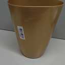 Mini Waste Basket - Durable Small Plastic Garbage Trash Can Bin - Lidless Open-Top, Slim Profile for Compact Spaces - Suitable for Home, Bathroom, Office, Bedroom, Kitchen and More, Soft Brass