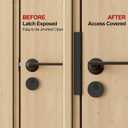 Outward Opening Door Security Protector Shields 7", Heavy Duty Door Latch Guard Plates, Door Knob/Deadbolt Latch Cover Invisible Plate