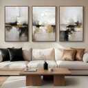 Zessonic Neutral Abstract Landscape 3D Textured Modern Wall Art,16"x24"x3, 16" x 24" x 3 Panels