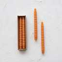 Creative Co-Op Unscented Pumpkin Shaped Taper Candles in Box, Orange, Set of 2