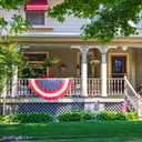 3 x Iconikal July 4th American Flag Banner Bunting Half Fan Patriotic Porch Garland Decoration 6 x 3 Feet, 2-Pack