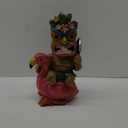 EPTUEGA Solar Tiki Bar Outdoor Statues-Flamingo Decor - Tiki Riding a Flamingos Statue for Tiki Decorations, Patio, Balcony, Yard, Lawn, Gifts