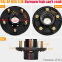 2 Sets 2000lb Trailer Axle Trailer Hub Kit 5 Bolt 4.5",Trailer Hub 5 Lug fit 1" and 1-1/16" Trailer Straight Spindle,54.5 Trailer hubs,Boat Trailer Hubs 5 Lug(Only Fit Straight Spindle)