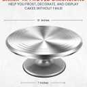 RFAQK 12 Inch Aluminum Alloy Revolving Cake Stand, Cake Turntable for Decorating Rotating Cake Stand for Cupcakes, Pastries and Cake Decorations