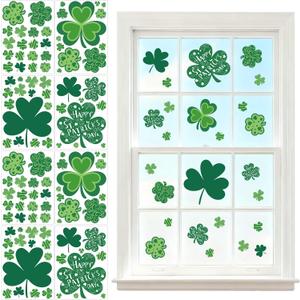 106 PCS St Patricks Day Window Clings, 8 Sheets Reusable Static Cling Stickers for Glass Window, No Glue Saint Patricks Decor for Home Office, School, Kids Gifts