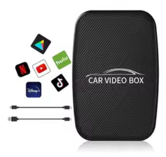 5-in-1 Wireless Carplay Adapter with Netflix YouTube TF Card, Android Auto Wireless Adapter and Apple CarPlay, Plug & Play, Easy Setup, Magic Video Ai Box for OEM Wired Apple Car Play Cars & iPhone